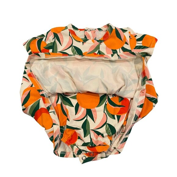 Tiny Tribe Australia Baby Girl's Orange Print Romper - Picture 3 of 5